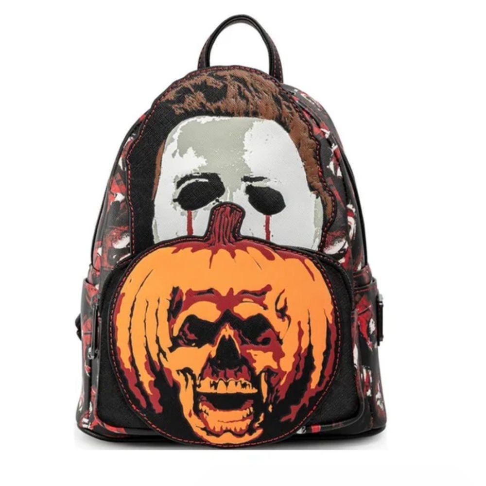NWT Loungefly Halloween II Michael Myers Pumpkin Mini Backpack